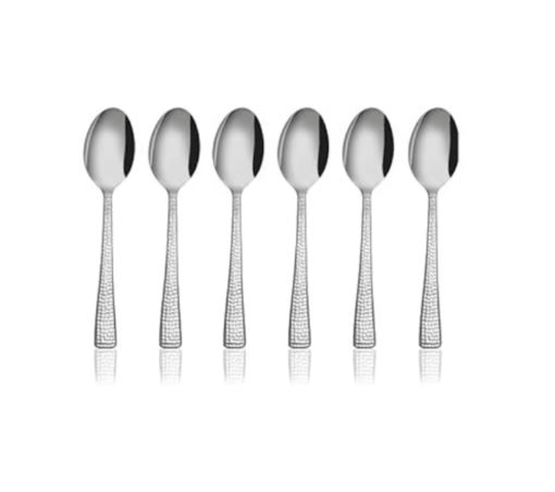 Shri & Sam Stainless Steel Impressa Hammered Coffee Spoon,6 Pieces